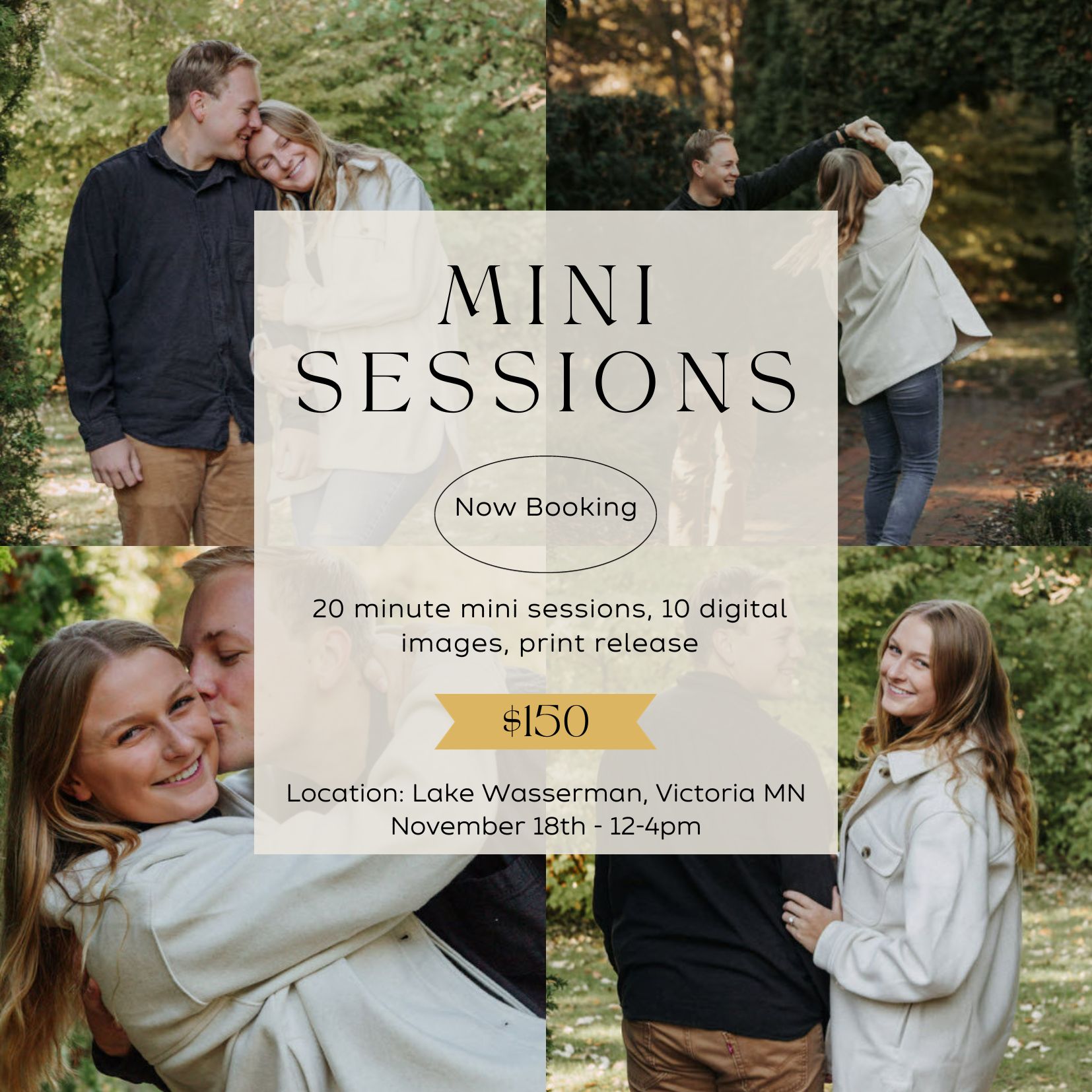Beige Minimal Photo Collage Autumn Mini Session Instagram Post